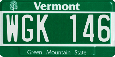 VT license plate WGK146