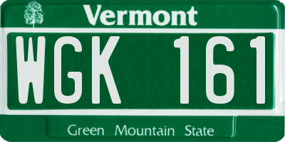 VT license plate WGK161
