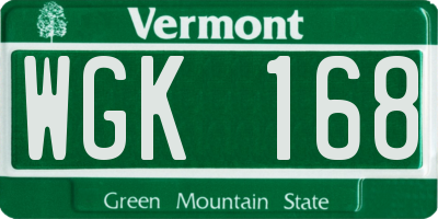 VT license plate WGK168