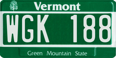 VT license plate WGK188