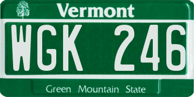 VT license plate WGK246