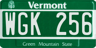 VT license plate WGK256