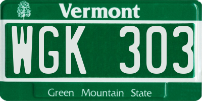 VT license plate WGK303