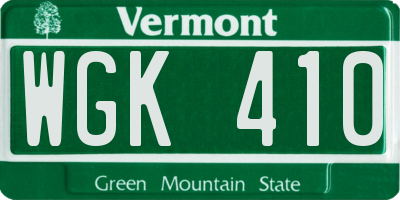 VT license plate WGK410
