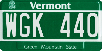 VT license plate WGK440