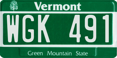 VT license plate WGK491