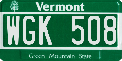 VT license plate WGK508