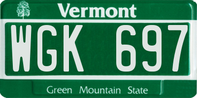 VT license plate WGK697