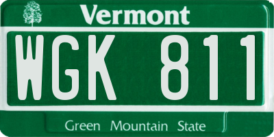 VT license plate WGK811