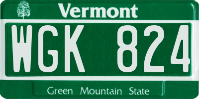 VT license plate WGK824