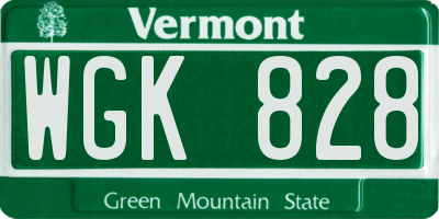 VT license plate WGK828