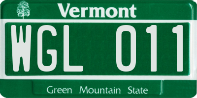 VT license plate WGL011