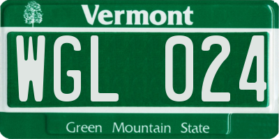 VT license plate WGL024
