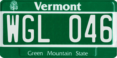 VT license plate WGL046