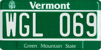 VT license plate WGL069