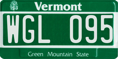 VT license plate WGL095