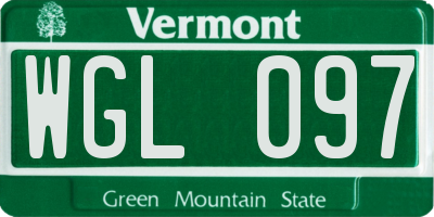 VT license plate WGL097
