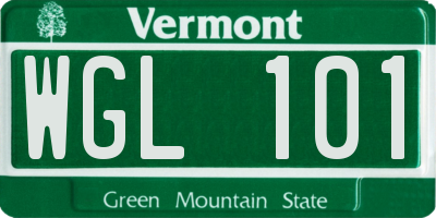 VT license plate WGL101