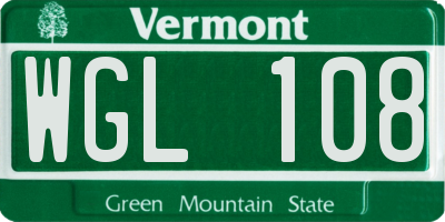 VT license plate WGL108