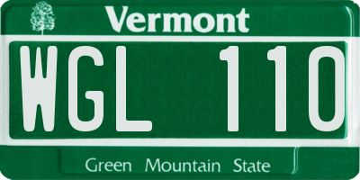 VT license plate WGL110