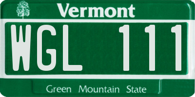 VT license plate WGL111