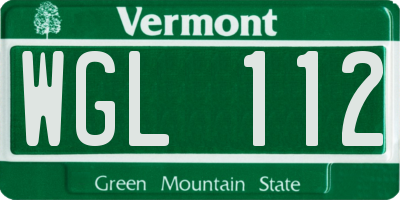 VT license plate WGL112