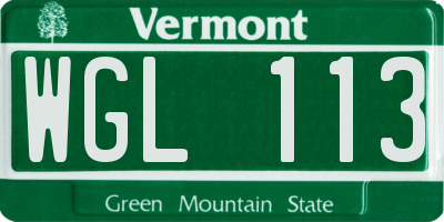 VT license plate WGL113