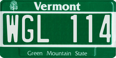 VT license plate WGL114