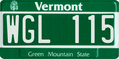 VT license plate WGL115