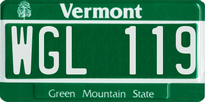 VT license plate WGL119