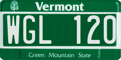 VT license plate WGL120