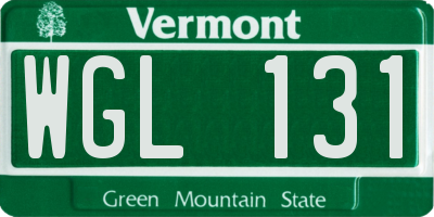 VT license plate WGL131