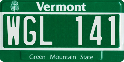 VT license plate WGL141
