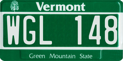 VT license plate WGL148