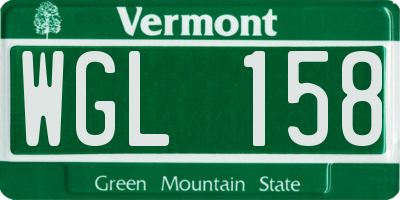 VT license plate WGL158