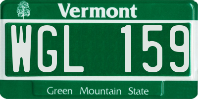 VT license plate WGL159