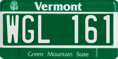 VT license plate WGL161