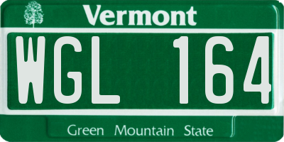 VT license plate WGL164