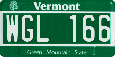 VT license plate WGL166