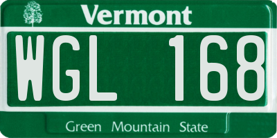 VT license plate WGL168