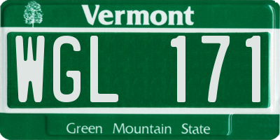 VT license plate WGL171