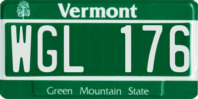 VT license plate WGL176