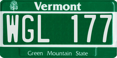 VT license plate WGL177