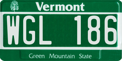 VT license plate WGL186