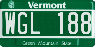 VT license plate WGL188