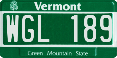 VT license plate WGL189