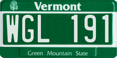 VT license plate WGL191