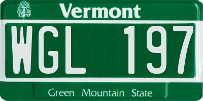 VT license plate WGL197