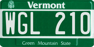 VT license plate WGL210