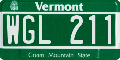 VT license plate WGL211